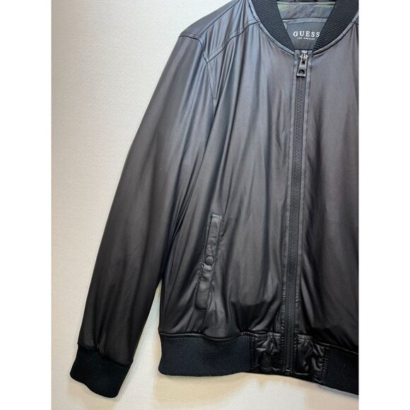 Guess Los Angeles Men's Full Zip Bomber Jacket Long Sleeve Size S Black Pockets - Picture 6 of 11